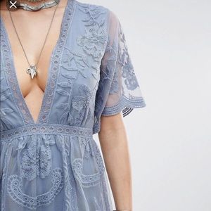 Honey Punch Layered Lace Romper
